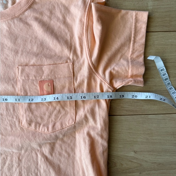 Carhartt Youth Peach Pocket T Shirt Relaxed Fit Soft Cotton Blend Workwear Tee - Picture 6 of 6